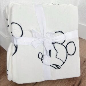 Disney White and Black Throw Blanket plush